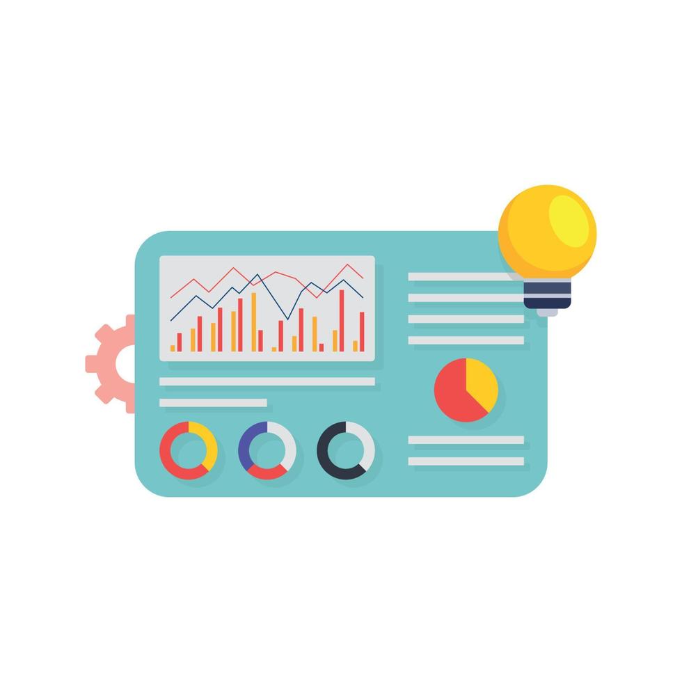 visualização de dados de negócios, ilustração de gráfico de processo. vetor