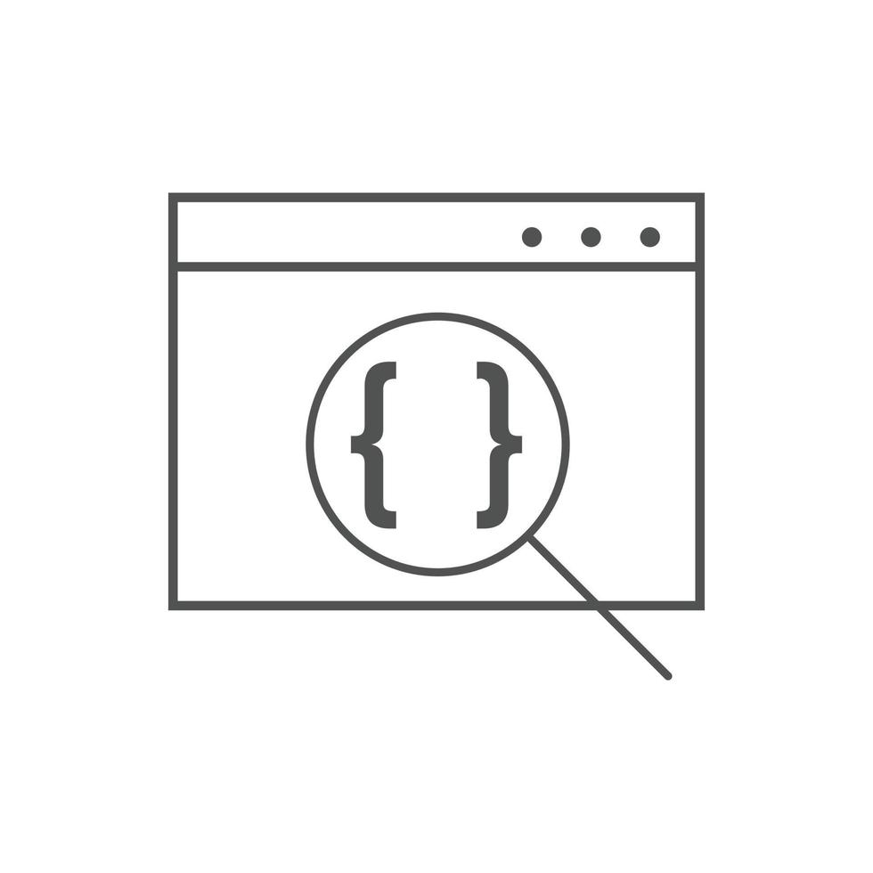 ícones de código da web. símbolo do ícone de codificação do site vetor