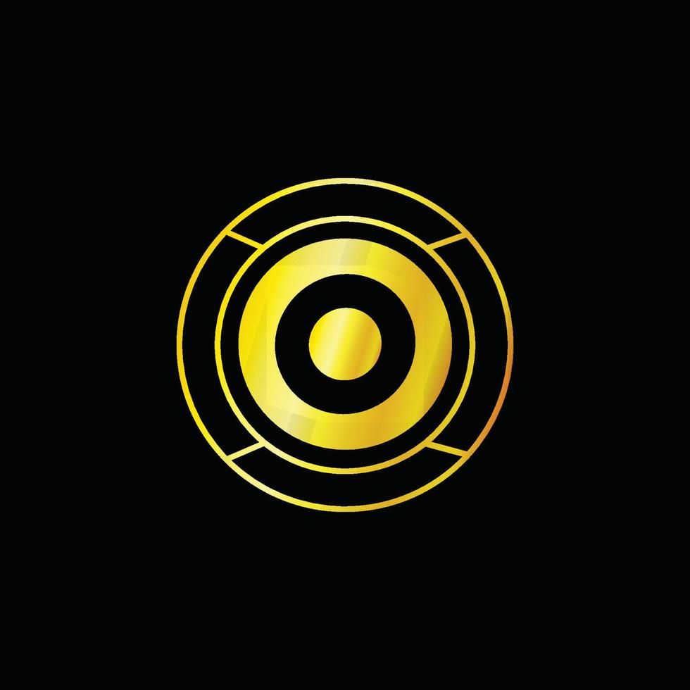 círculo dourado e conceito de logotipo vetor