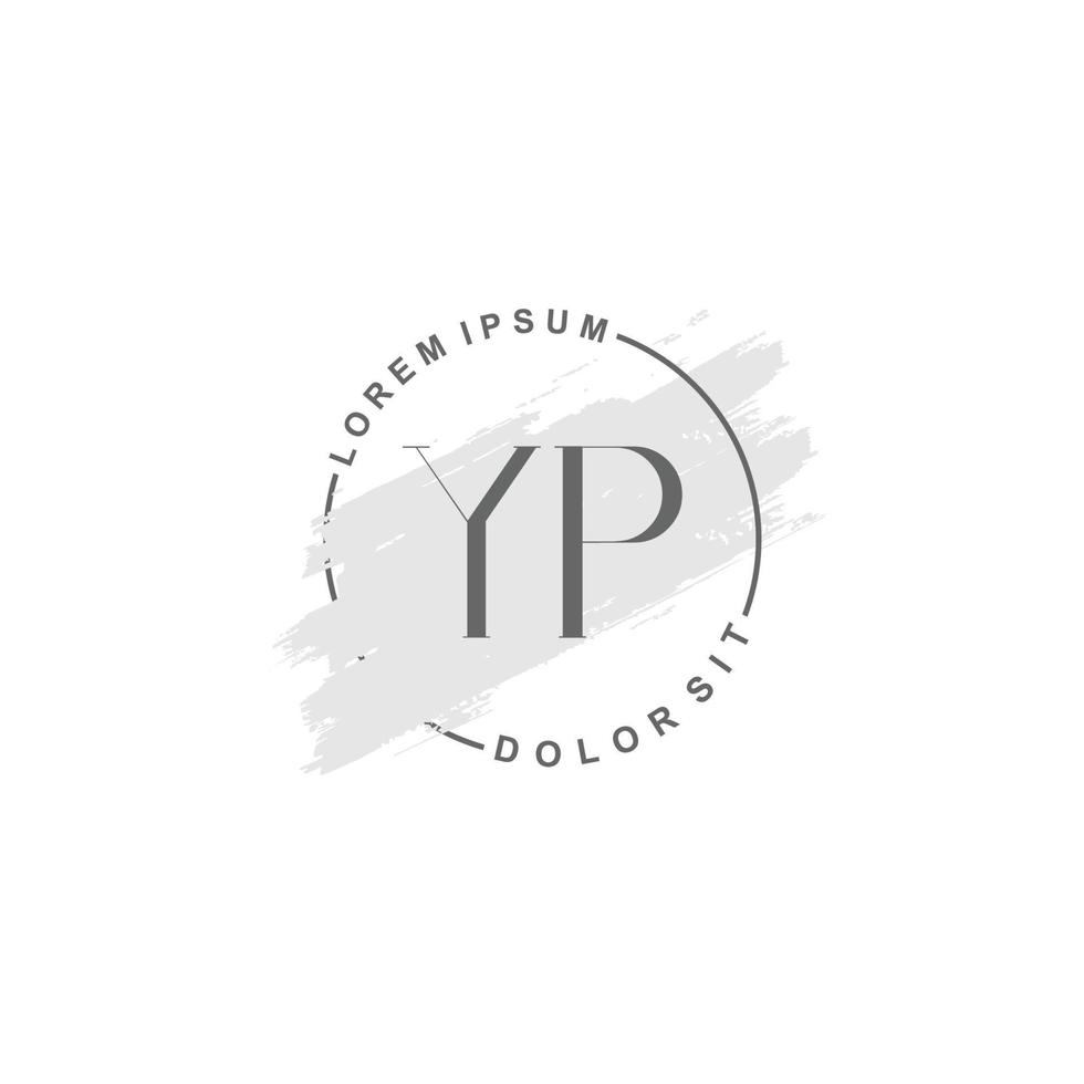 logotipo minimalista inicial yp com pincel, logotipo inicial para assinatura, casamento, moda. vetor