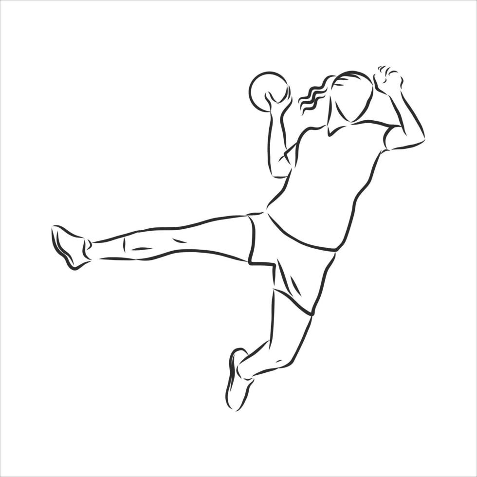 desenho vetorial de handebol vetor