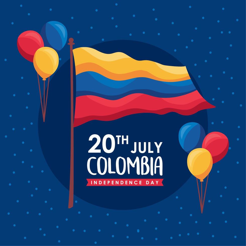 cartaz do dia da independência da colômbia vetor