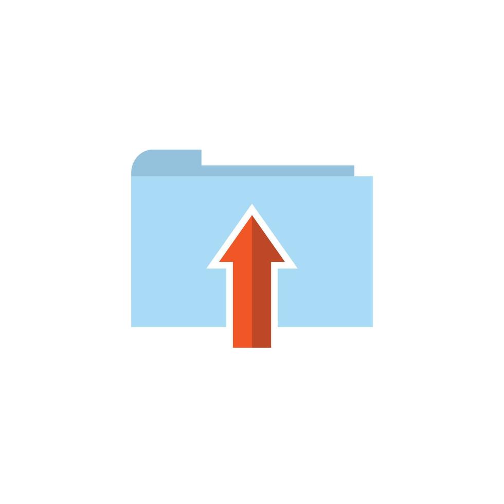 design de vetor de ícone de upload de pasta de arquivo simples