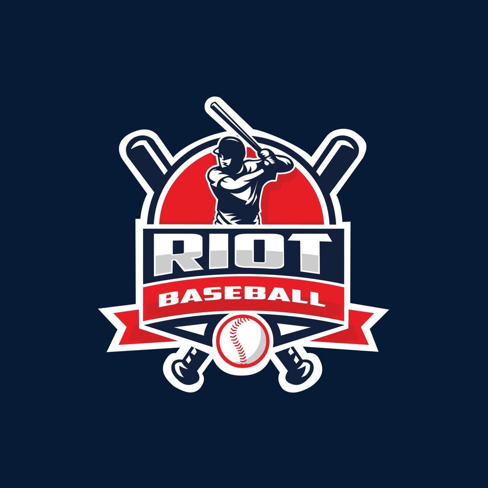 modelo de logotipo pronto de emblema de clube de beisebol vetor