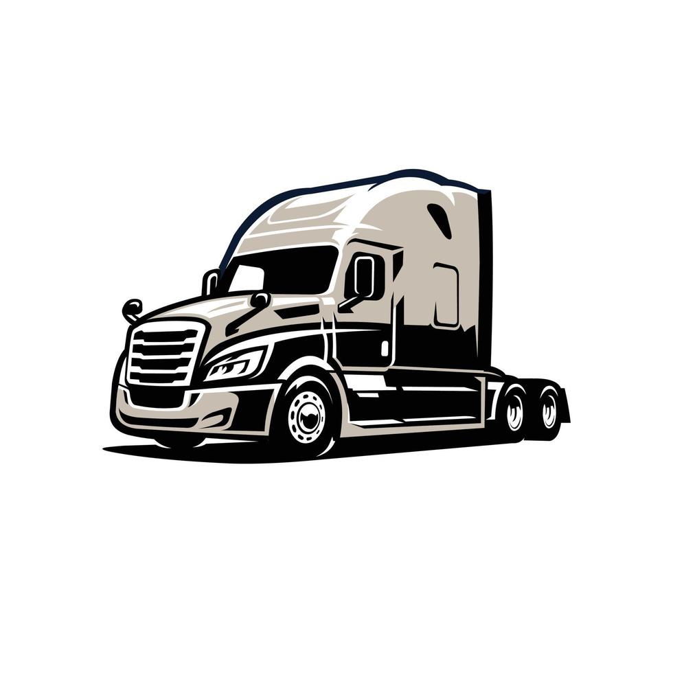 ilustração vetorial de dorminhoco de 18 rodas de frete de caminhão semi vetor