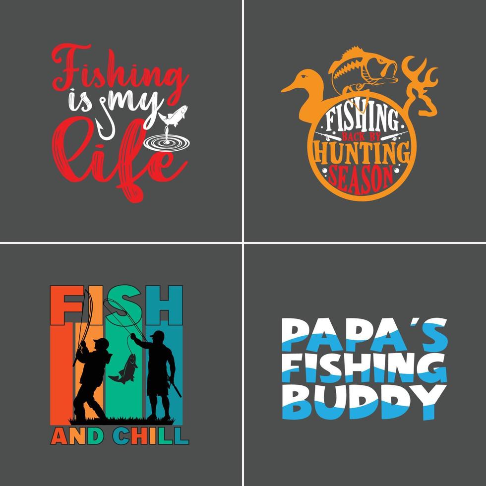 design de camiseta personalizada de pesca, vetor de design de pesca de pacote para você