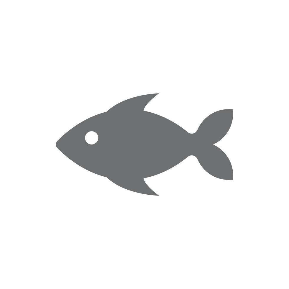 eps10 ícone sólido de peixe vetor cinza isolado no fundo branco. símbolo de peixe de aquário em um estilo moderno simples e moderno para o design do seu site, logotipo, pictograma e aplicativo móvel