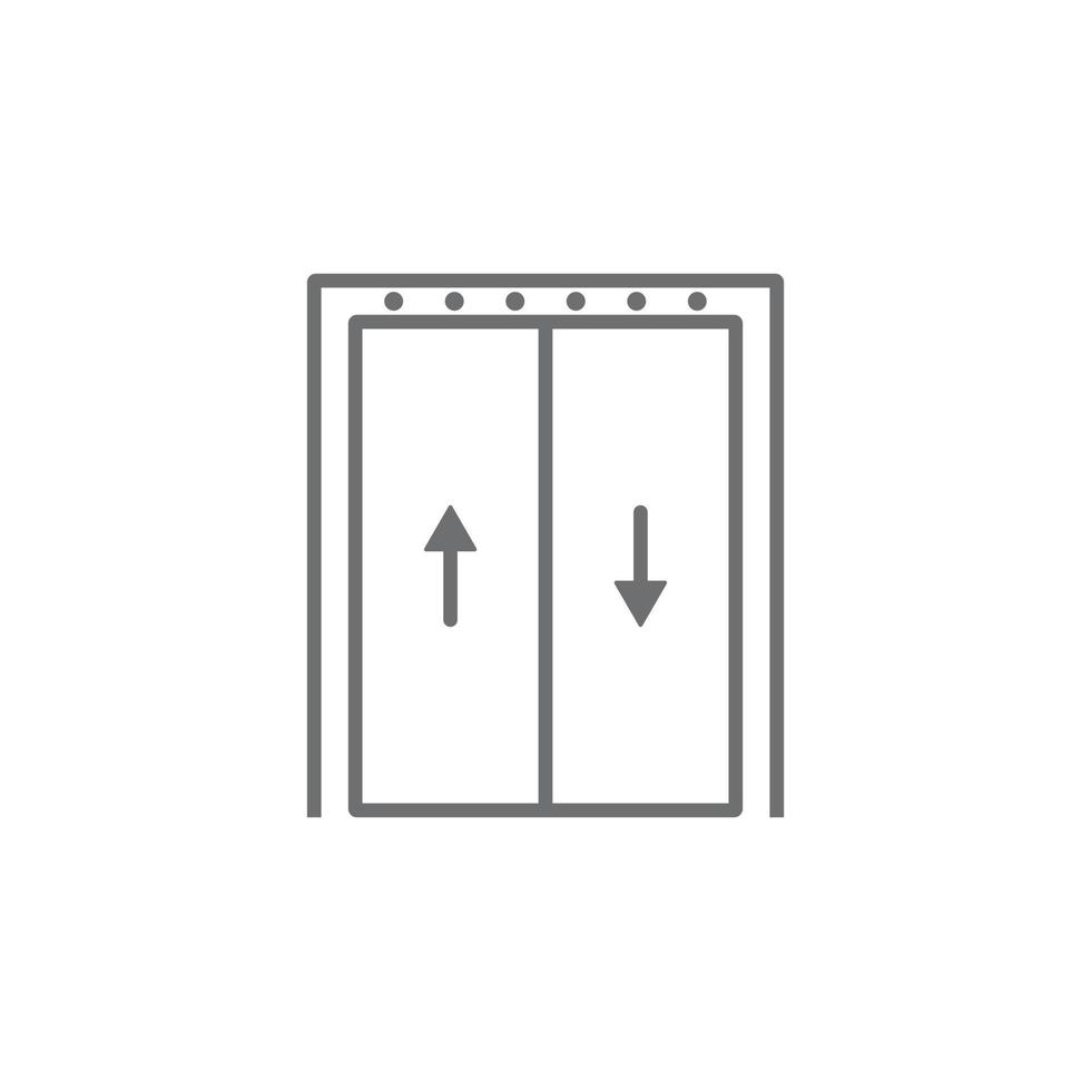 ícone de arte linha elevador vetor eps10 cinza isolado no fundo branco. levante o símbolo de contorno em um estilo moderno simples e moderno para o design do seu site, logotipo, pictograma e aplicativo móvel