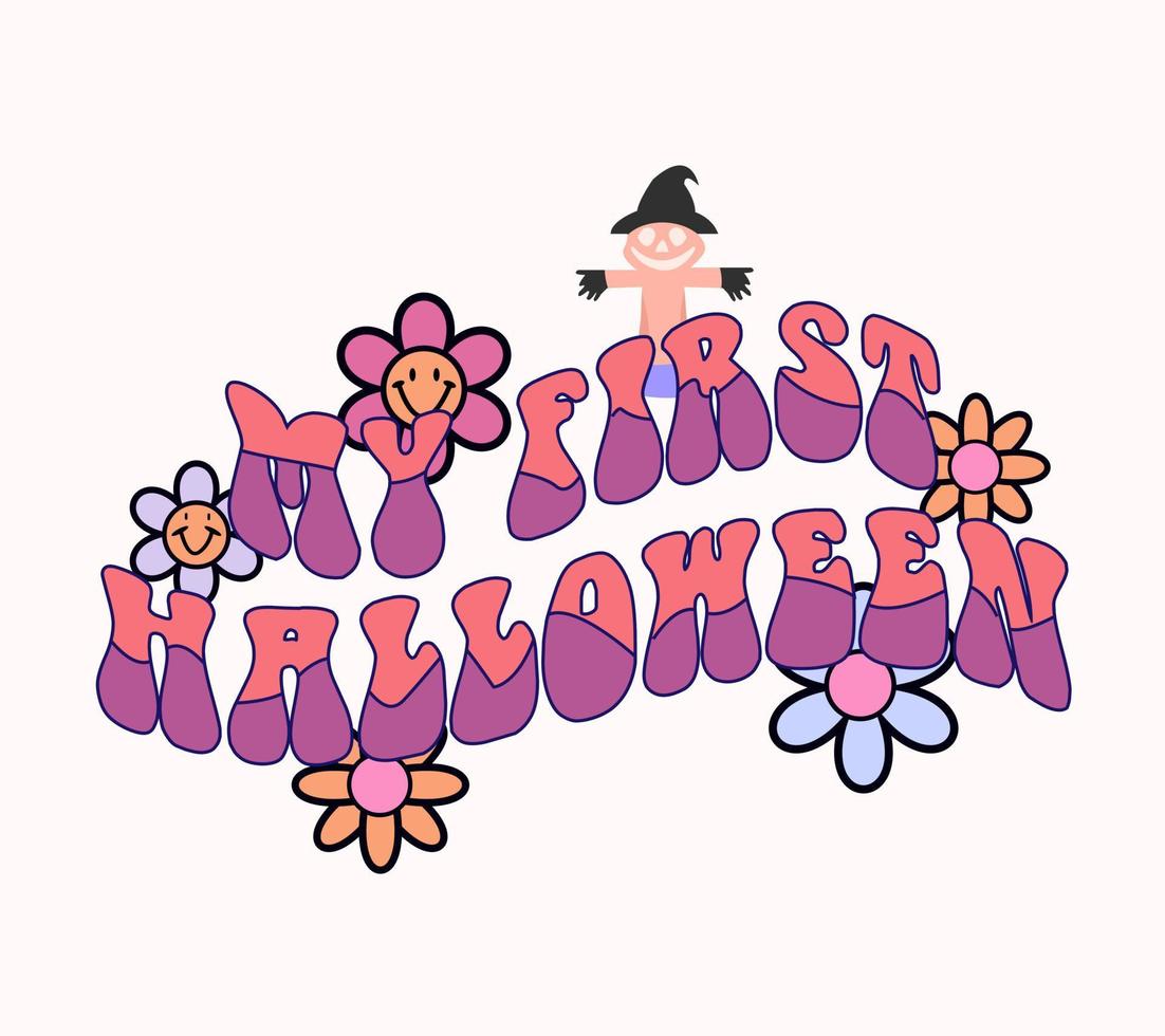 meu primeiro design de camiseta de halloween vetor