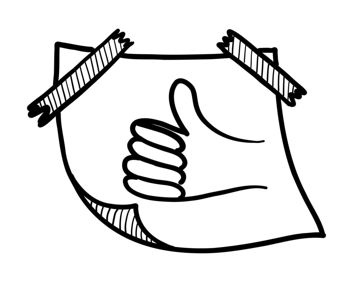 ilustração em vetor de um adesivo positivo isolado em um fundo branco. rabisco desenho a mão