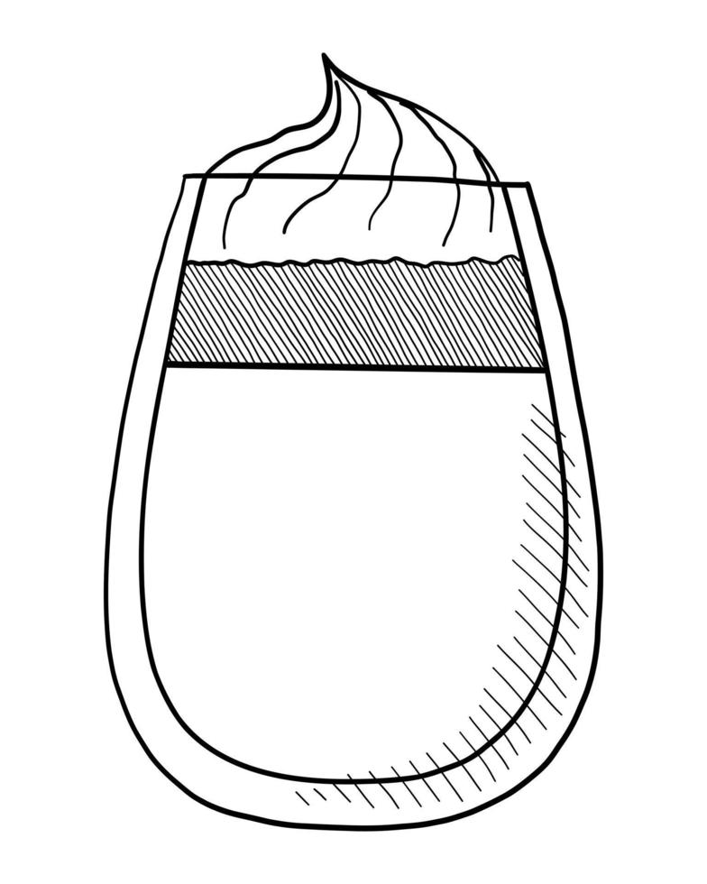 ilustração em vetor de uma xícara de café isolada em um fundo branco. rabisco desenho a mão