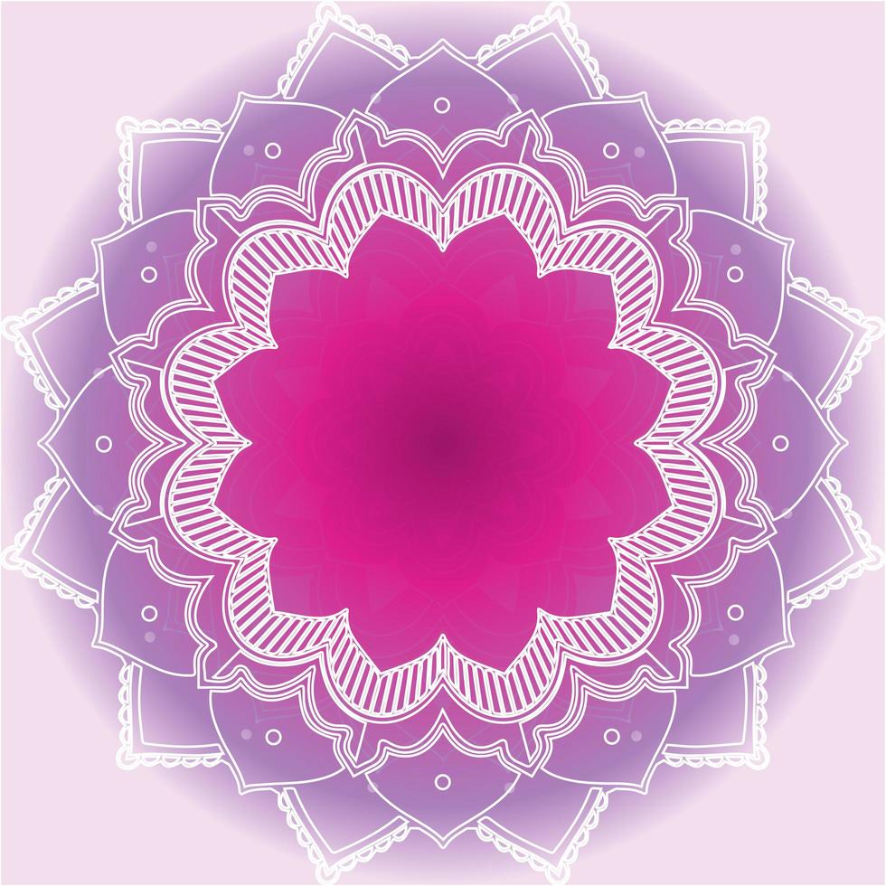 design de mandala roxo, rosa com espaço de texto vetor