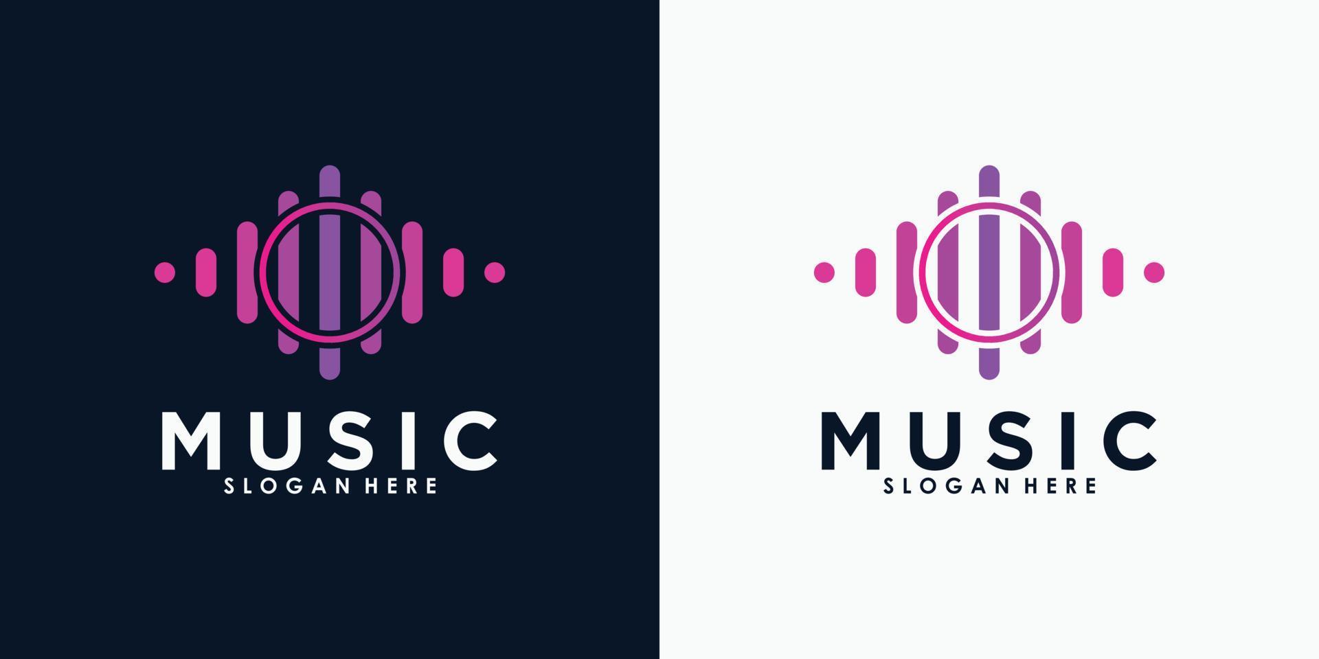 design de logotipo de música com vetor premium de conceito criativo