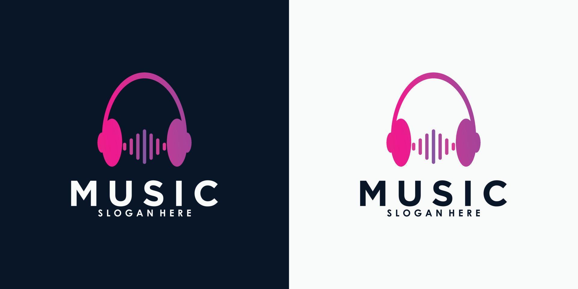 design de logotipo de música com vetor premium de conceito criativo