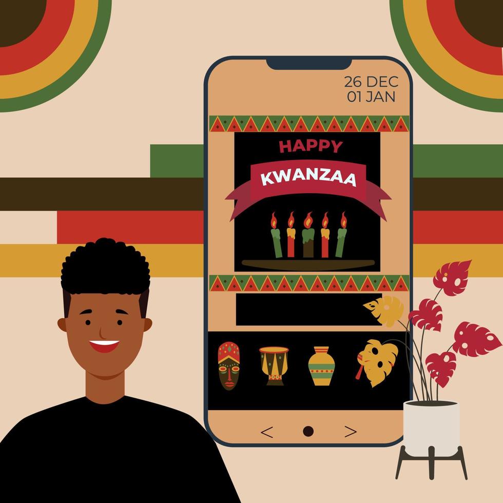 ilustração plana de kwanzaa vetor