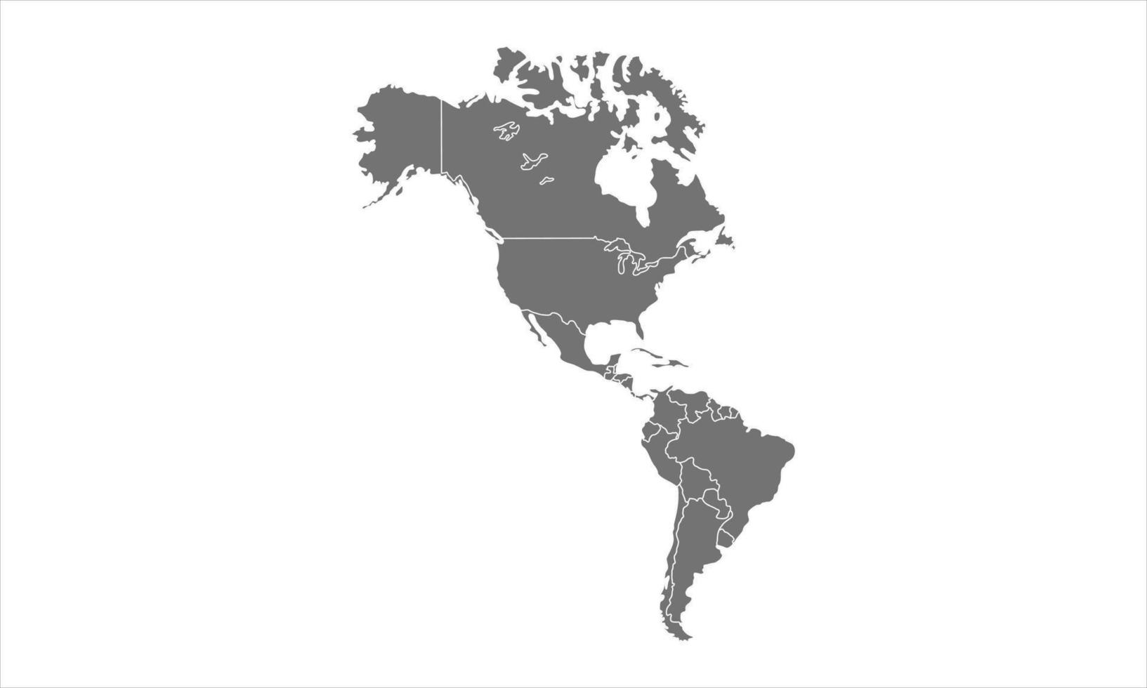 mapa da américa cinza vetor