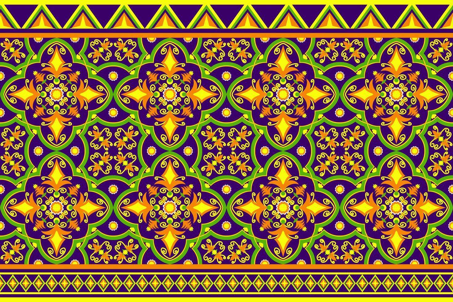 design de padrão sem costura tradicional de geometria étnica oriental para fundo, tapete, papel de parede, roupas, envoltório, batik, pano, ilustração vetorial de estilo bordado. vetor