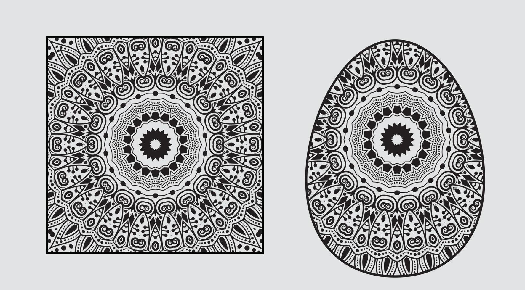 arte de linha de página de coloração de mandala quadrada para meditação vetor