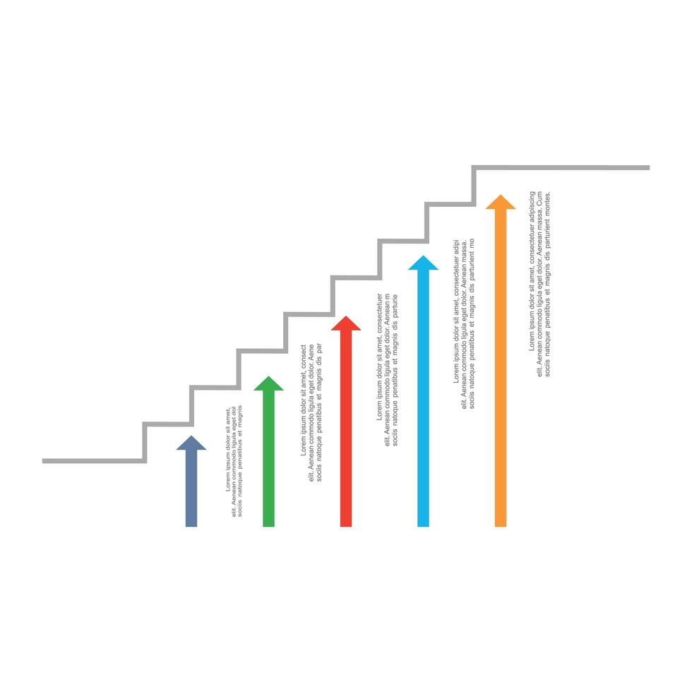 infográfico de escada de negócios de escada vetor