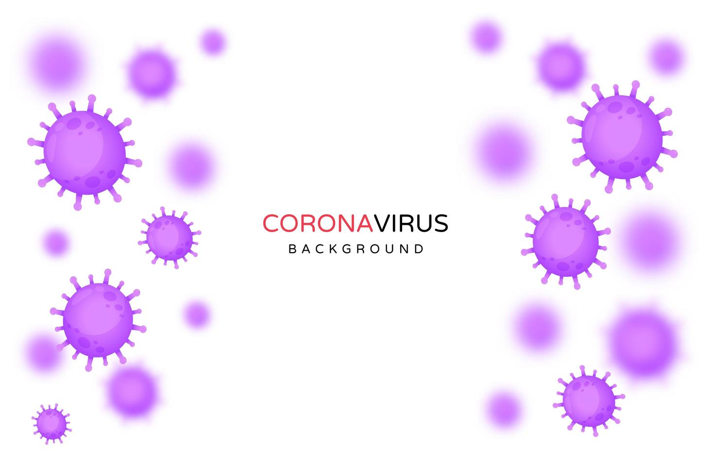 células roxas de coronavírus na fronteira com fundo branco vetor