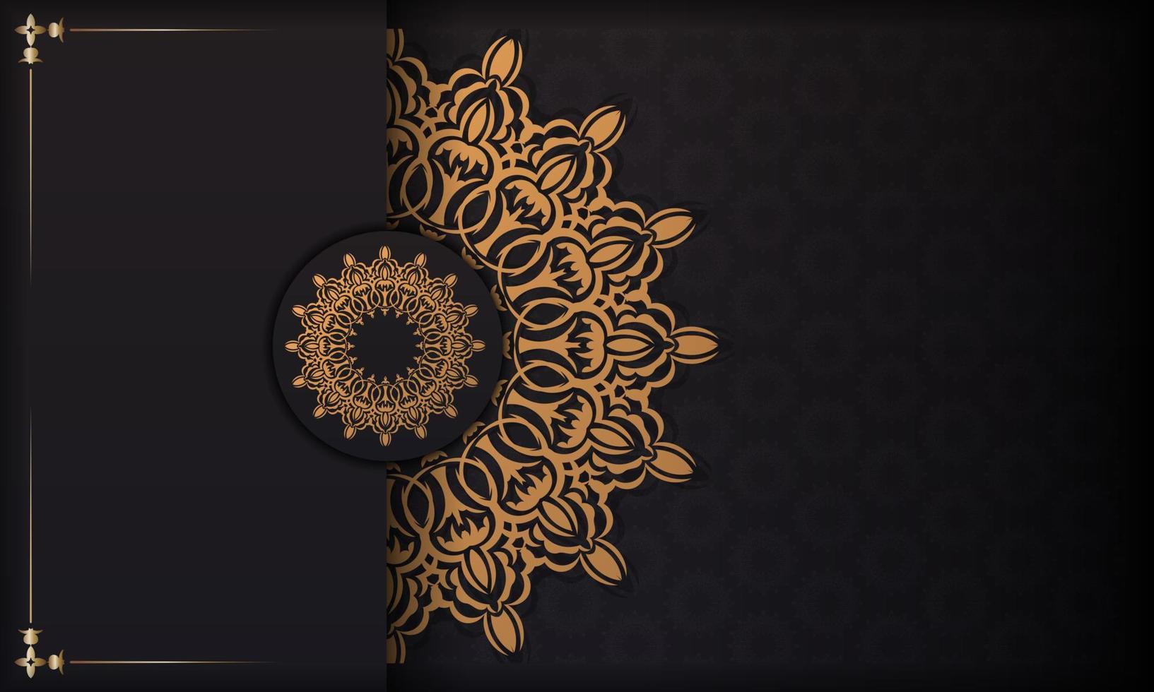 banner luxuoso com ornamentos vintage e coloque sob o texto. design de convite pronto para impressão com padrões de mandala. vetor