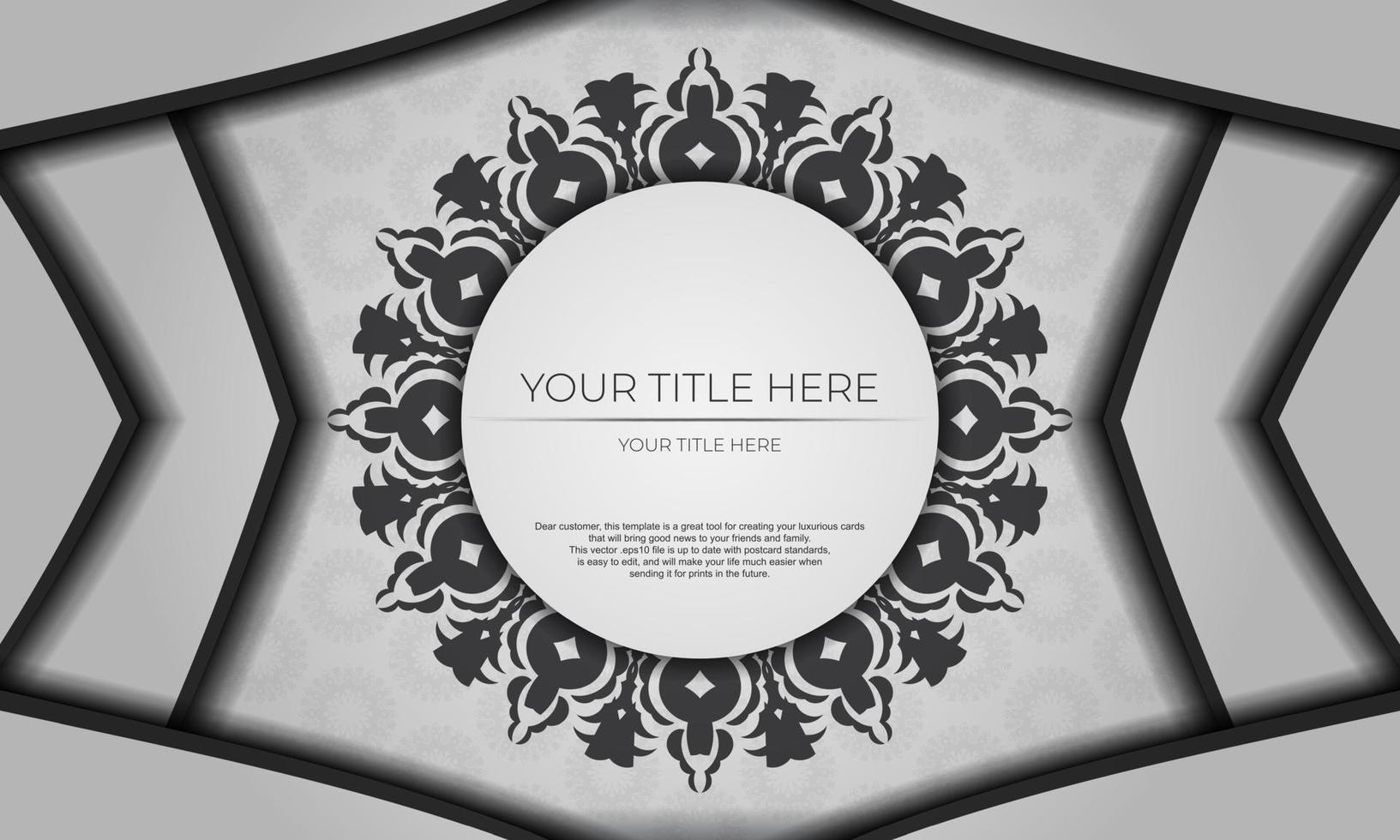 design de cartão de convite com ornamentos luxuosos. fundo branco com ornamentos vintage de luxo grego e lugar para o seu texto. vetor