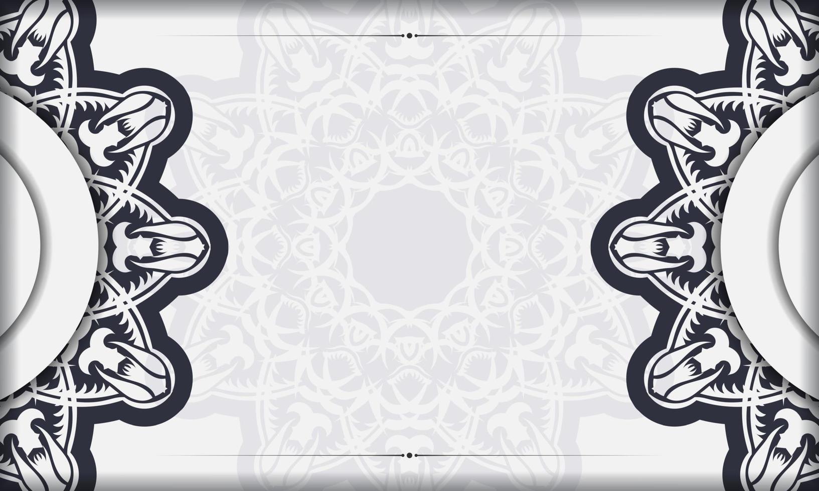 banner de modelo de luxo branco com ornamentos abstratos e lugar para o seu texto. design de convite pronto para impressão com ornamento vintage. vetor