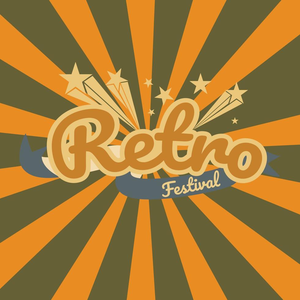 efeito de texto festival retrô. conceito de design vintage, adequado para pôster e banner. vetor