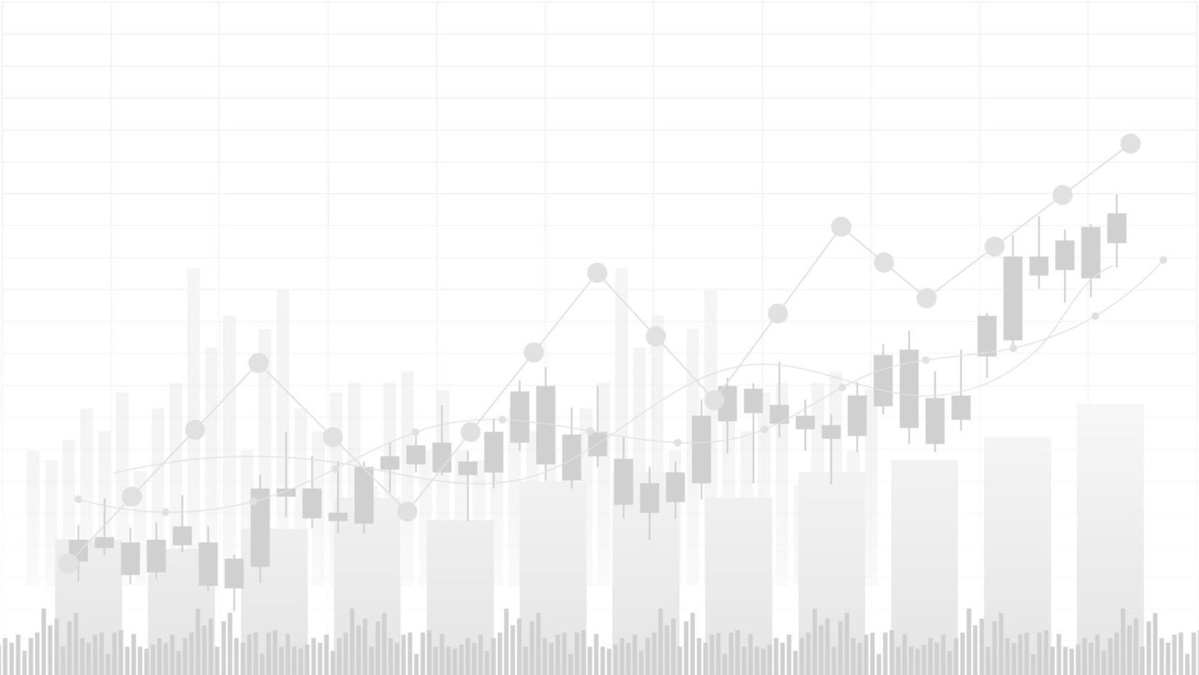 estatísticas de negócios financeiros com gráfico de barras e gráfico de velas mostram o preço do mercado de ações e ganhos efetivos em fundo branco vetor