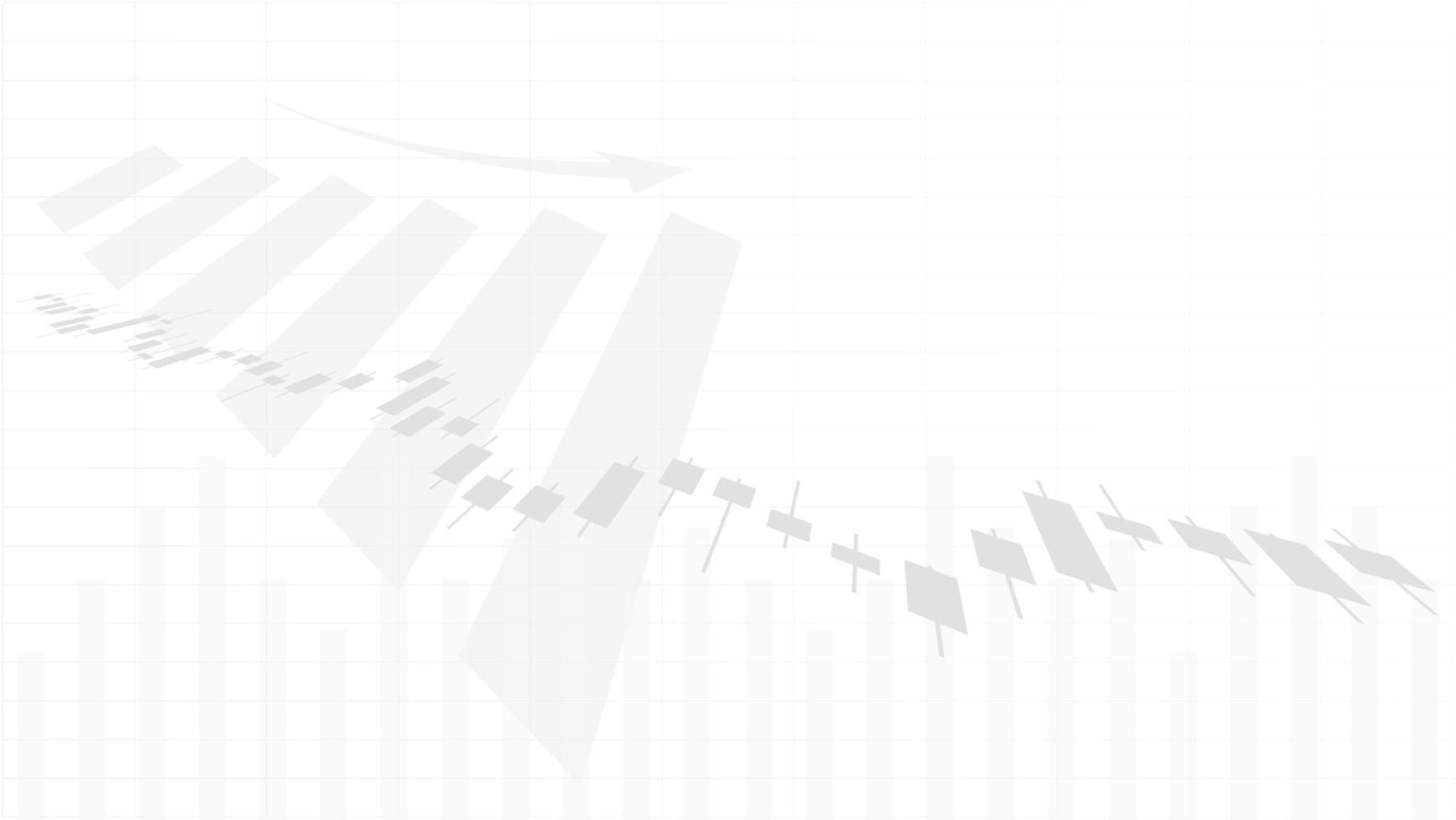 estatísticas de negócios financeiros com gráfico de barras e gráfico de velas mostram o preço do mercado de ações e ganhos efetivos em fundo branco vetor