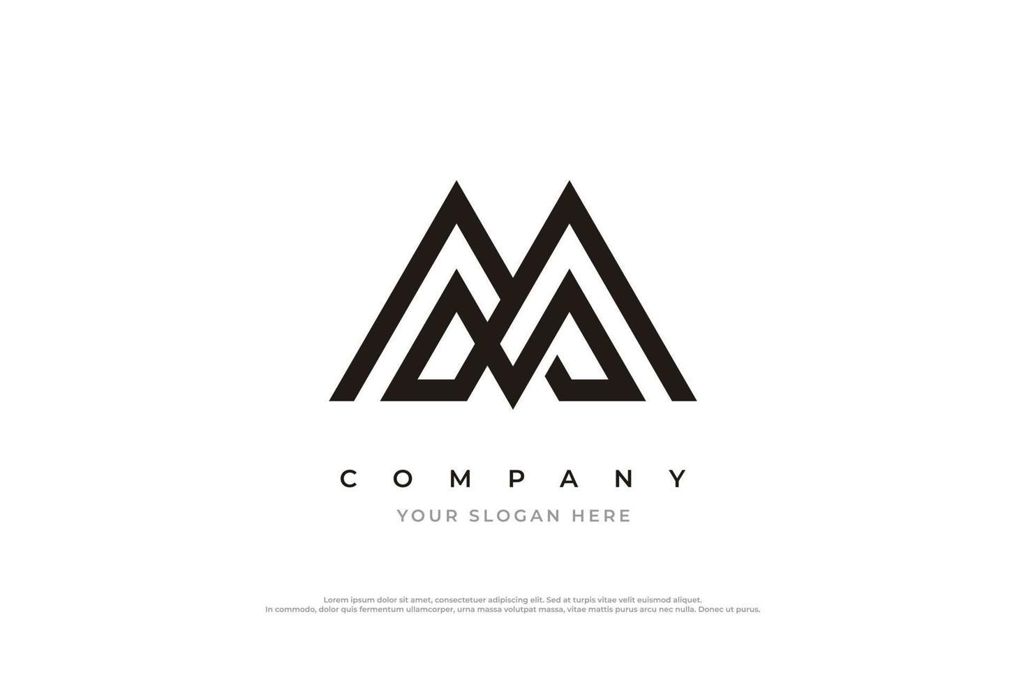 letra inicial do logotipo mm ou vetor de design do logotipo m