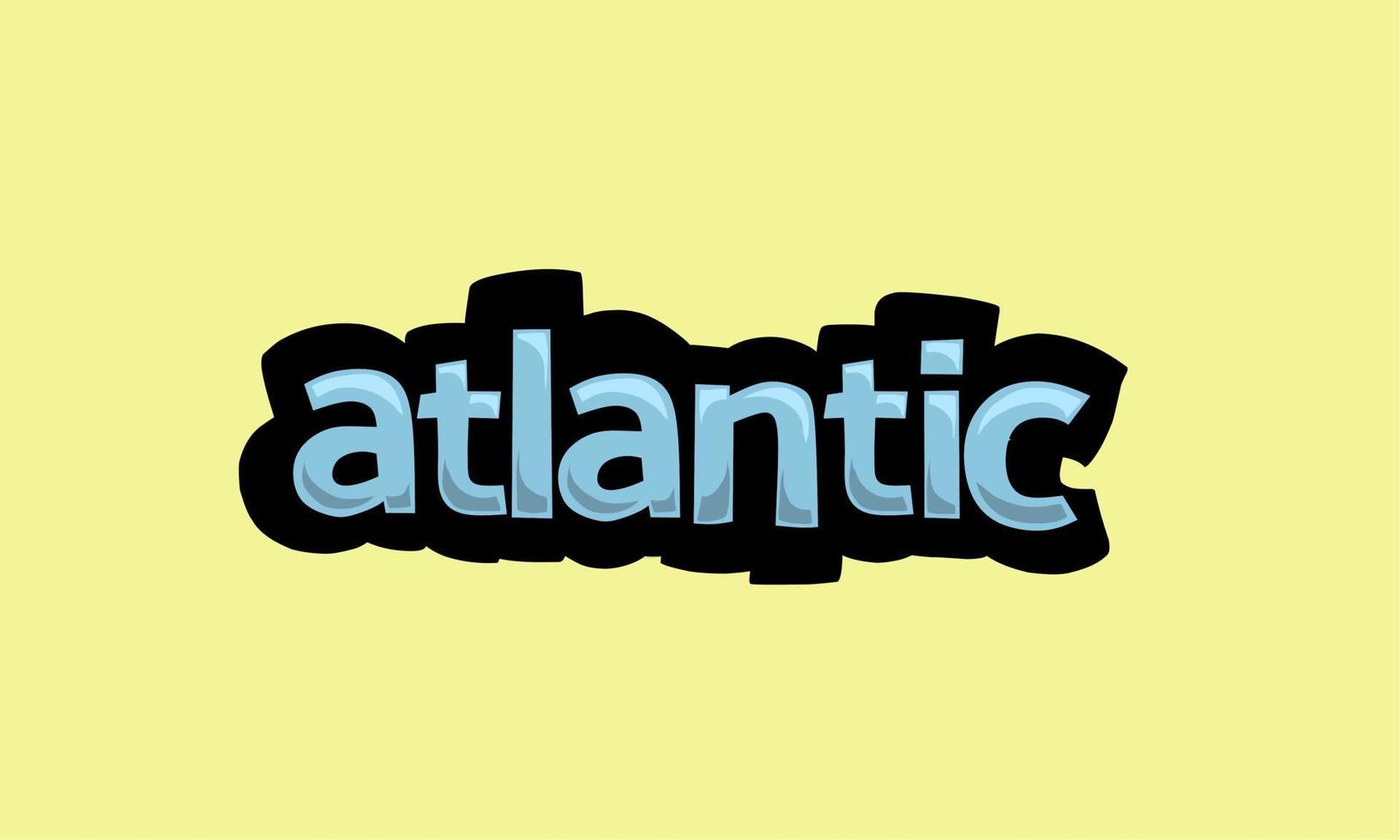design de vetor de escrita atlântica em um fundo amarelo