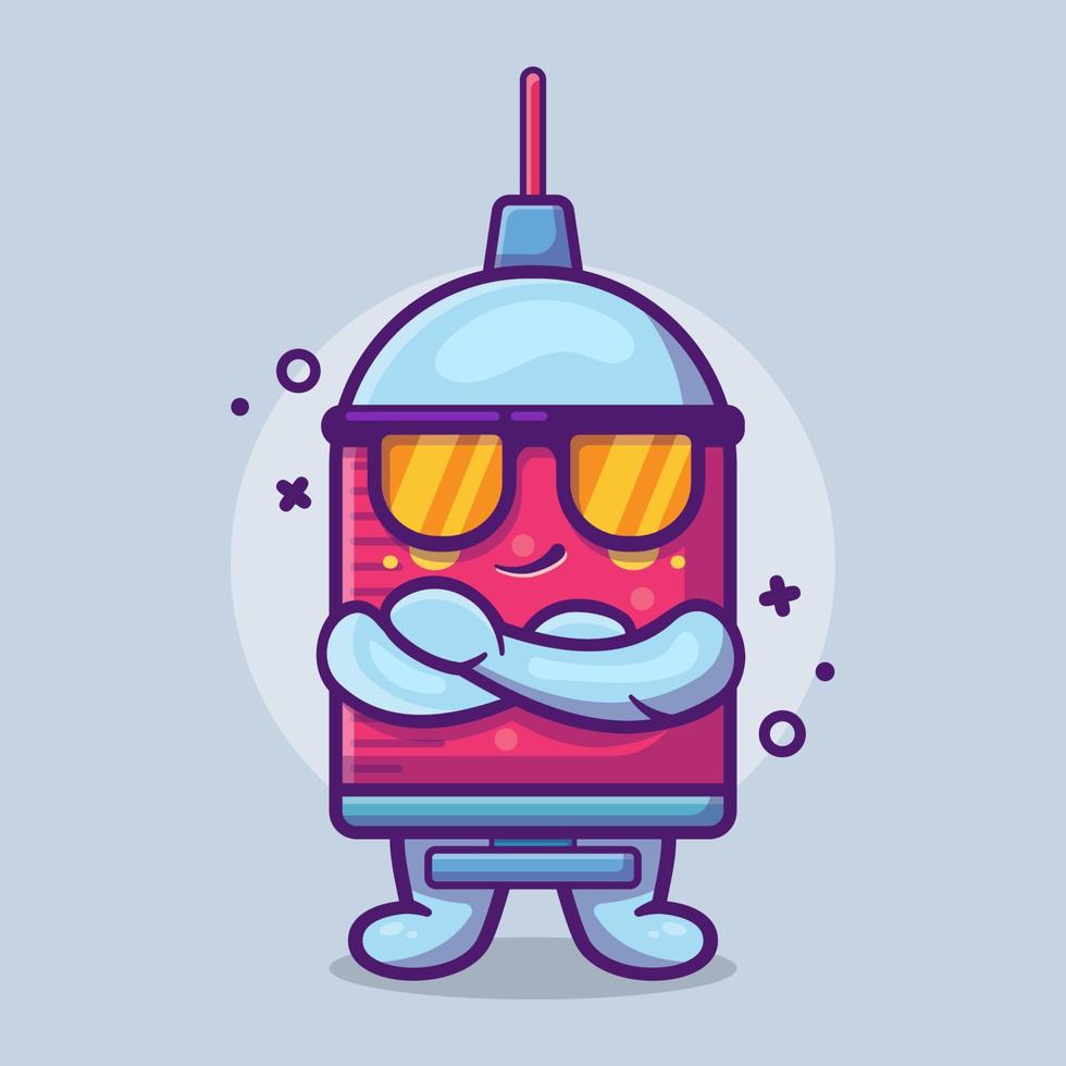 mascote de personagem de seringa fofa com desenho isolado de expressão legal em design de estilo simples vetor