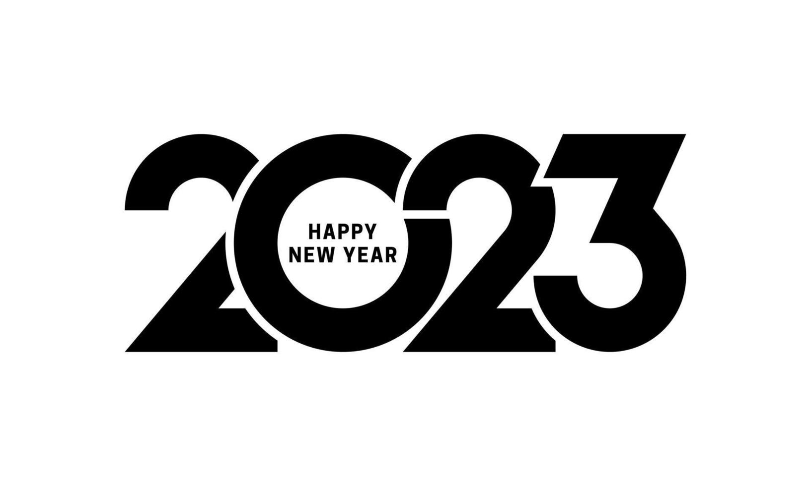 feliz ano novo 2023 ilustração em vetor design de logotipo.