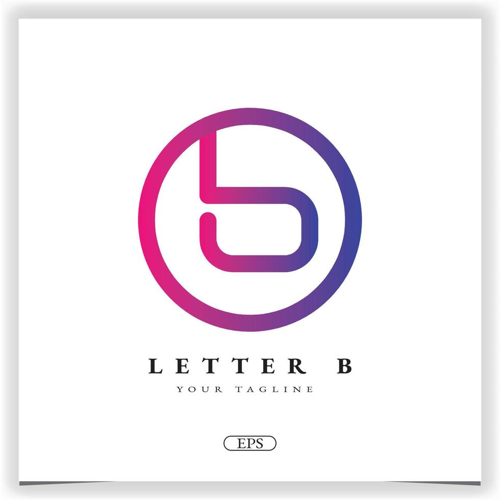 círculo de luxo letra b logotipo modelo elegante premium vetor eps 10