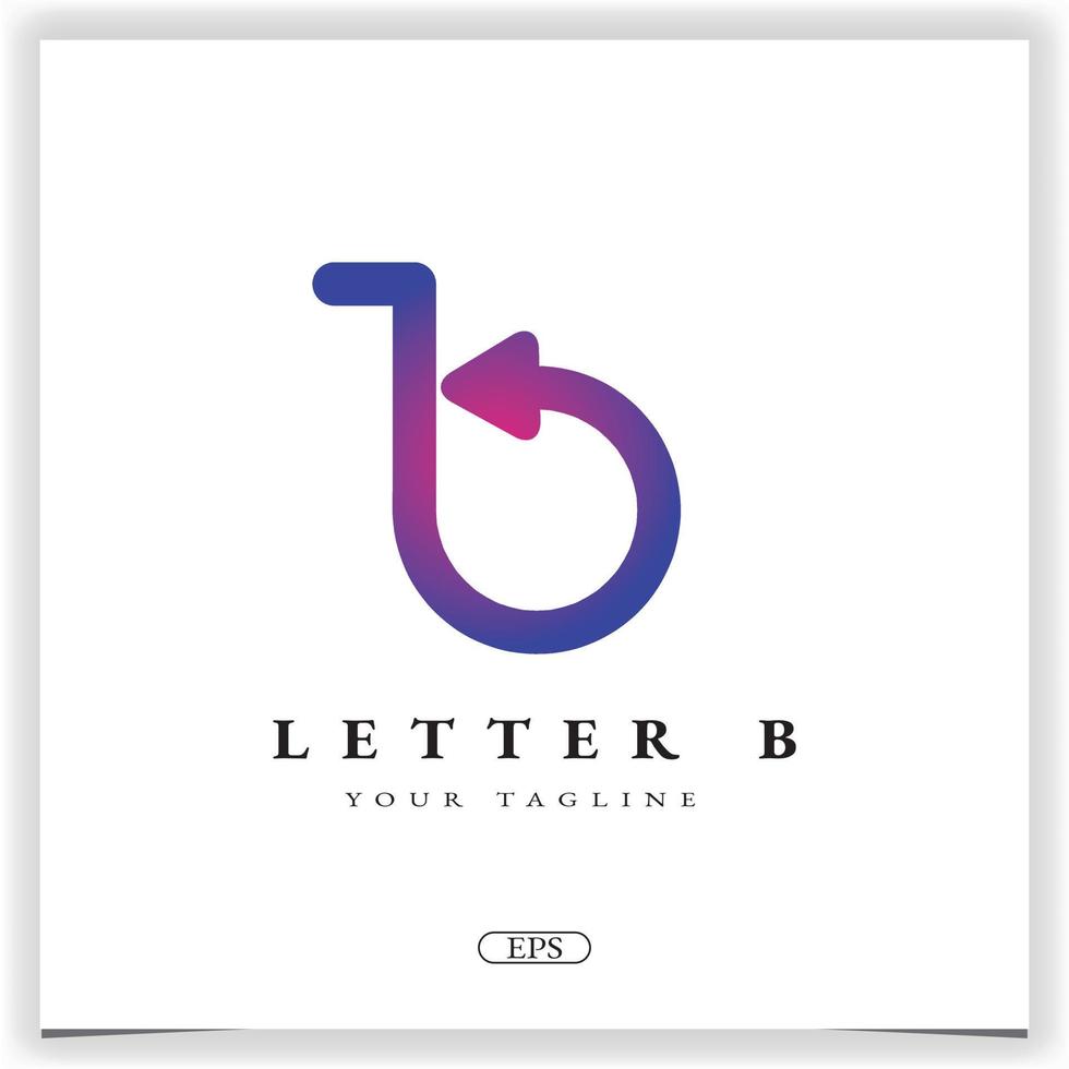 luxo seta letra b logotipo modelo elegante premium vetor eps 10