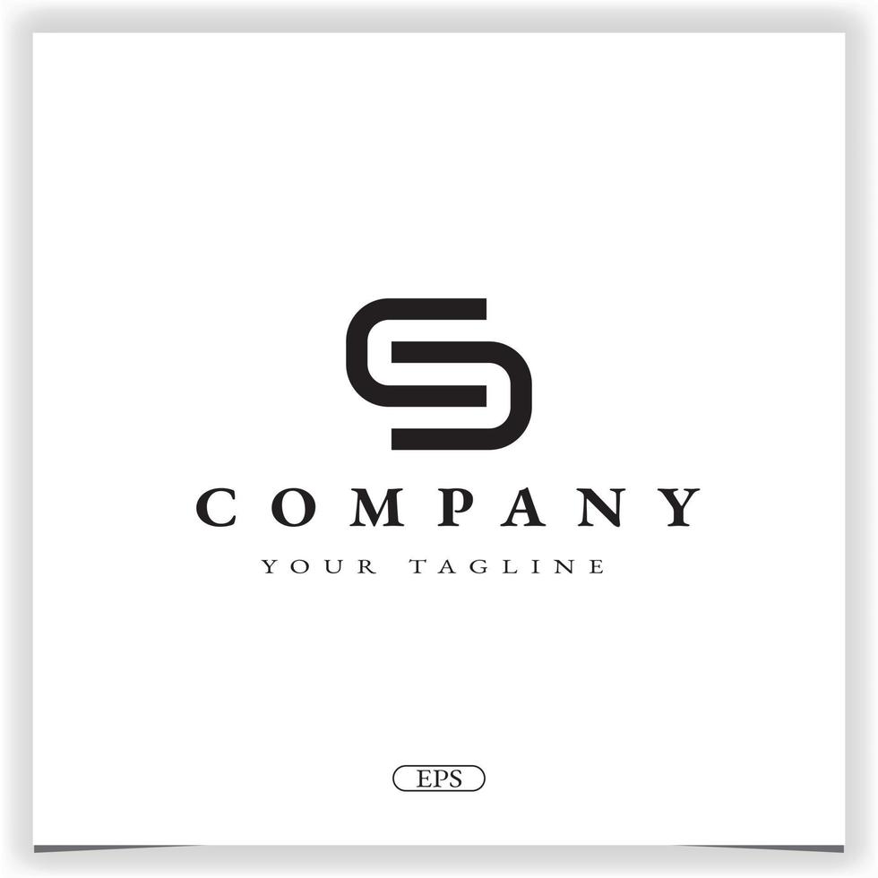 logotipo de clipe de papel carta s modelo elegante premium vetor eps 10