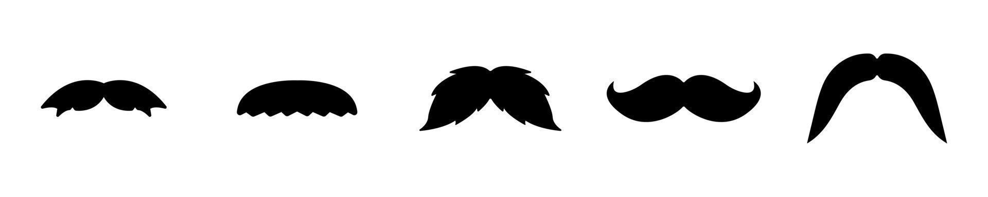 coleção de bigode em design plano vetor