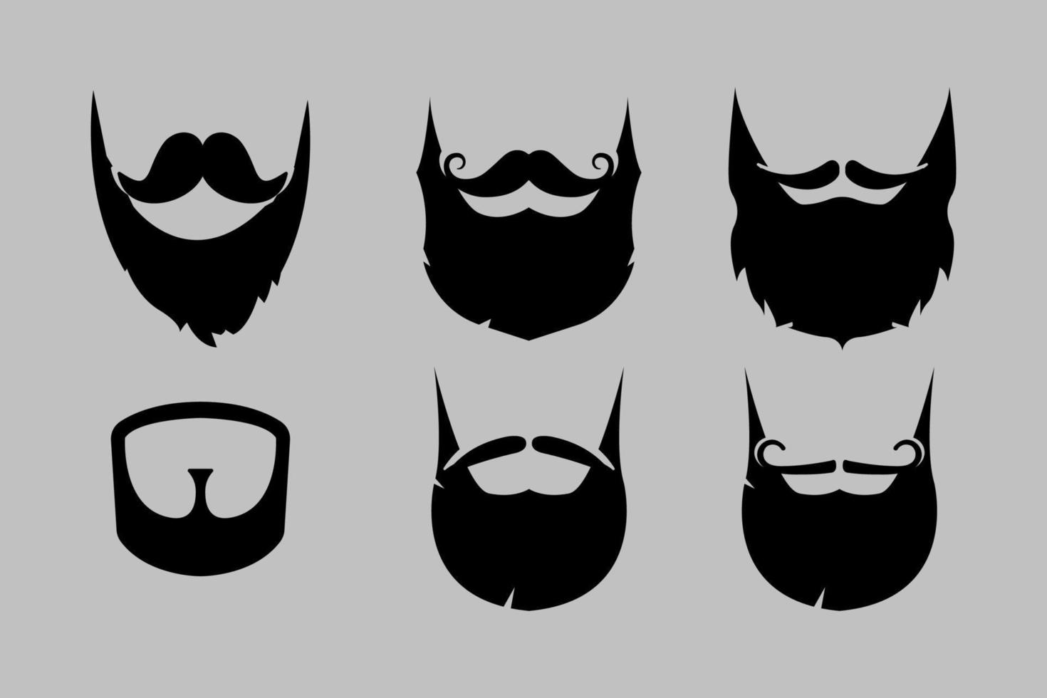 conjunto de vetores de barba e bigode