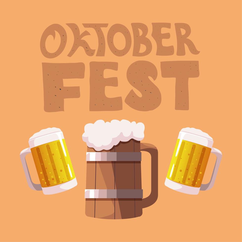 cartão de cervejas oktoberfest vetor