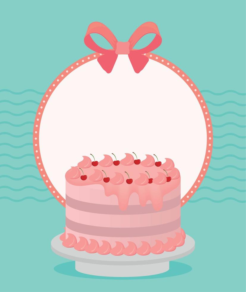 rótulo de bolo de aniversário vetor