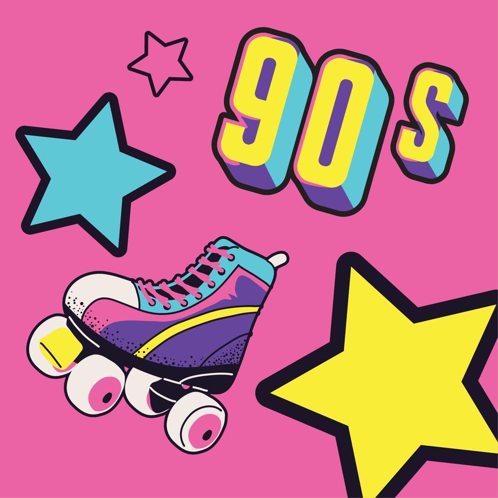 patins anos 90 vetor