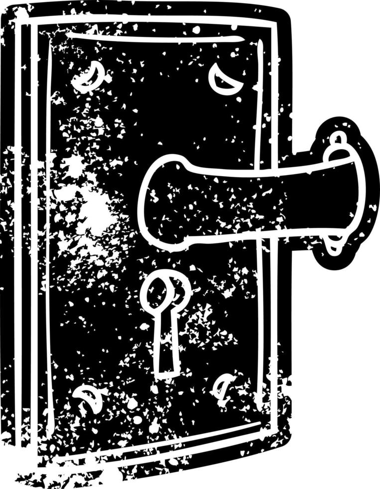 desenho de ícone grunge de uma maçaneta de porta vetor