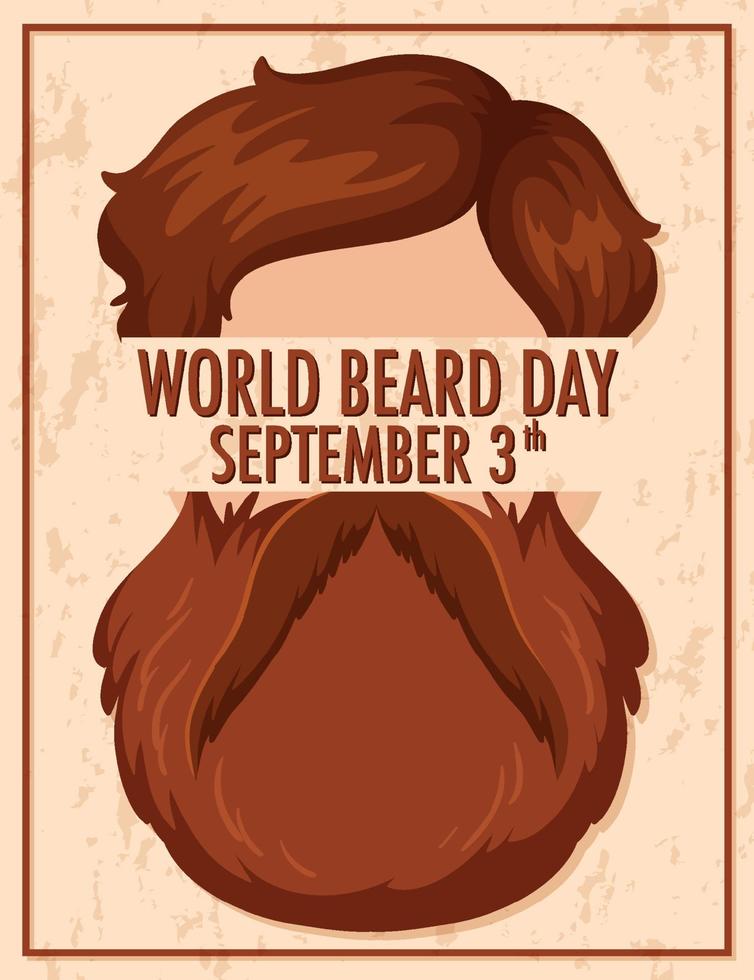 modelo de cartaz do dia mundial da barba 3 de setembro vetor