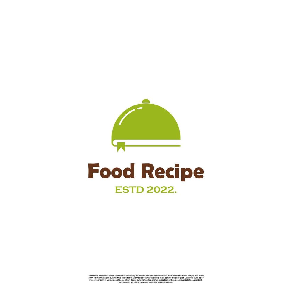 conceito moderno de design de logotipo de receita de comida vetor