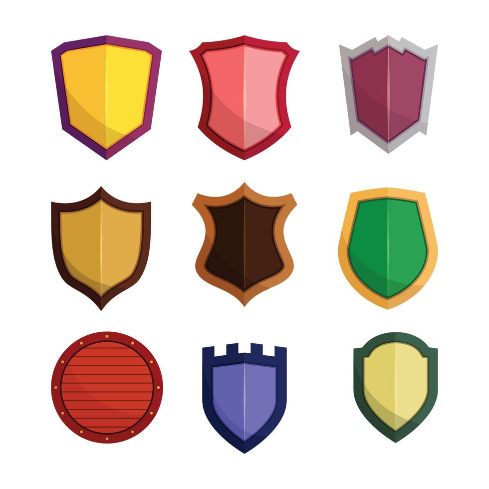 conjunto de ícones de escudo vetor