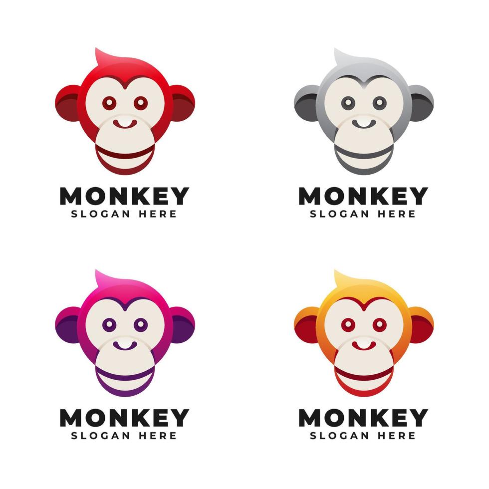 logotipo de mascote de macaco vermelho vetor