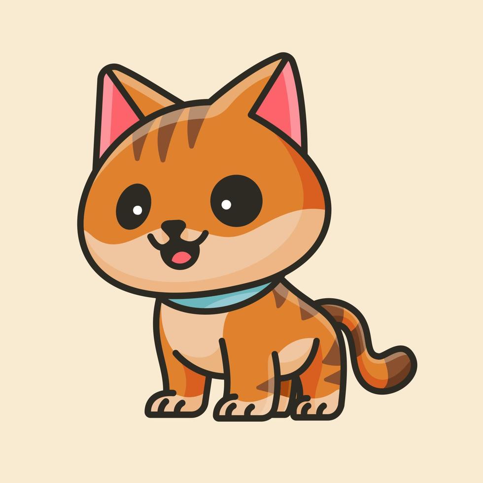 logotipo de mascote de gato fofo vetor