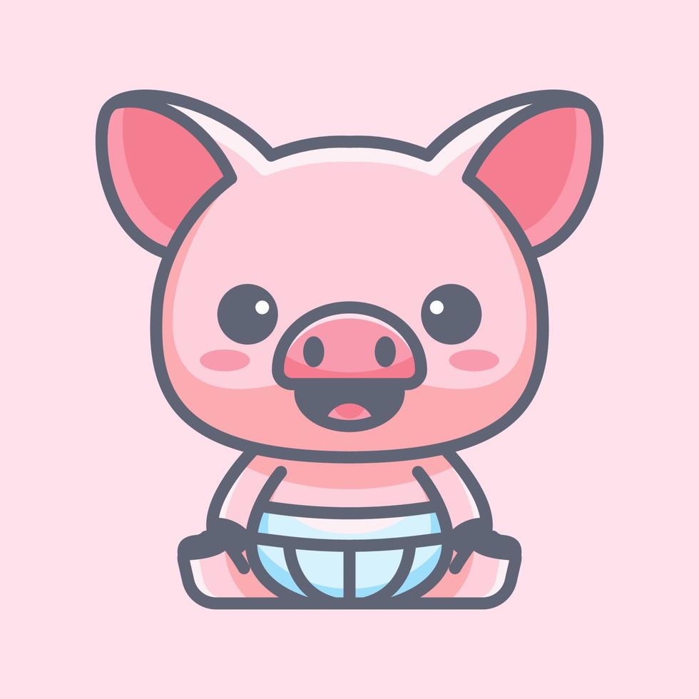 logotipo do ícone do porco bebê vetor