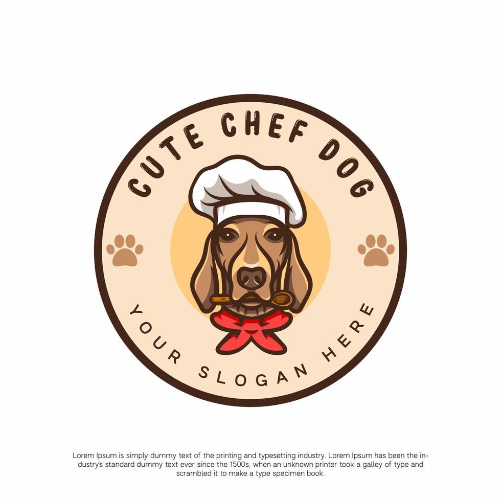 logotipo do cachorro do chef vetor